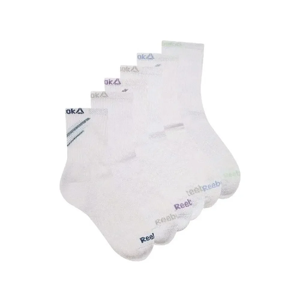 Reebok Tech Comfort Target Cushion Mid‎ Crew Women's Socks Size 4-9 6 Pair